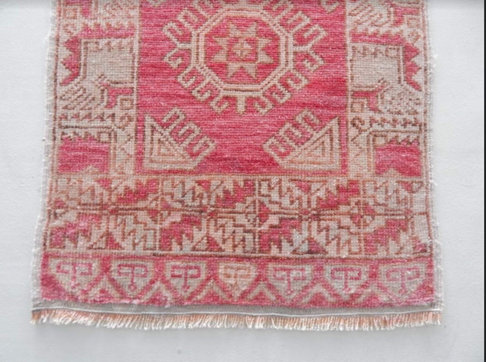 Small Hand Knotted Distressed Oushak Rug, 1970s photo Textiles