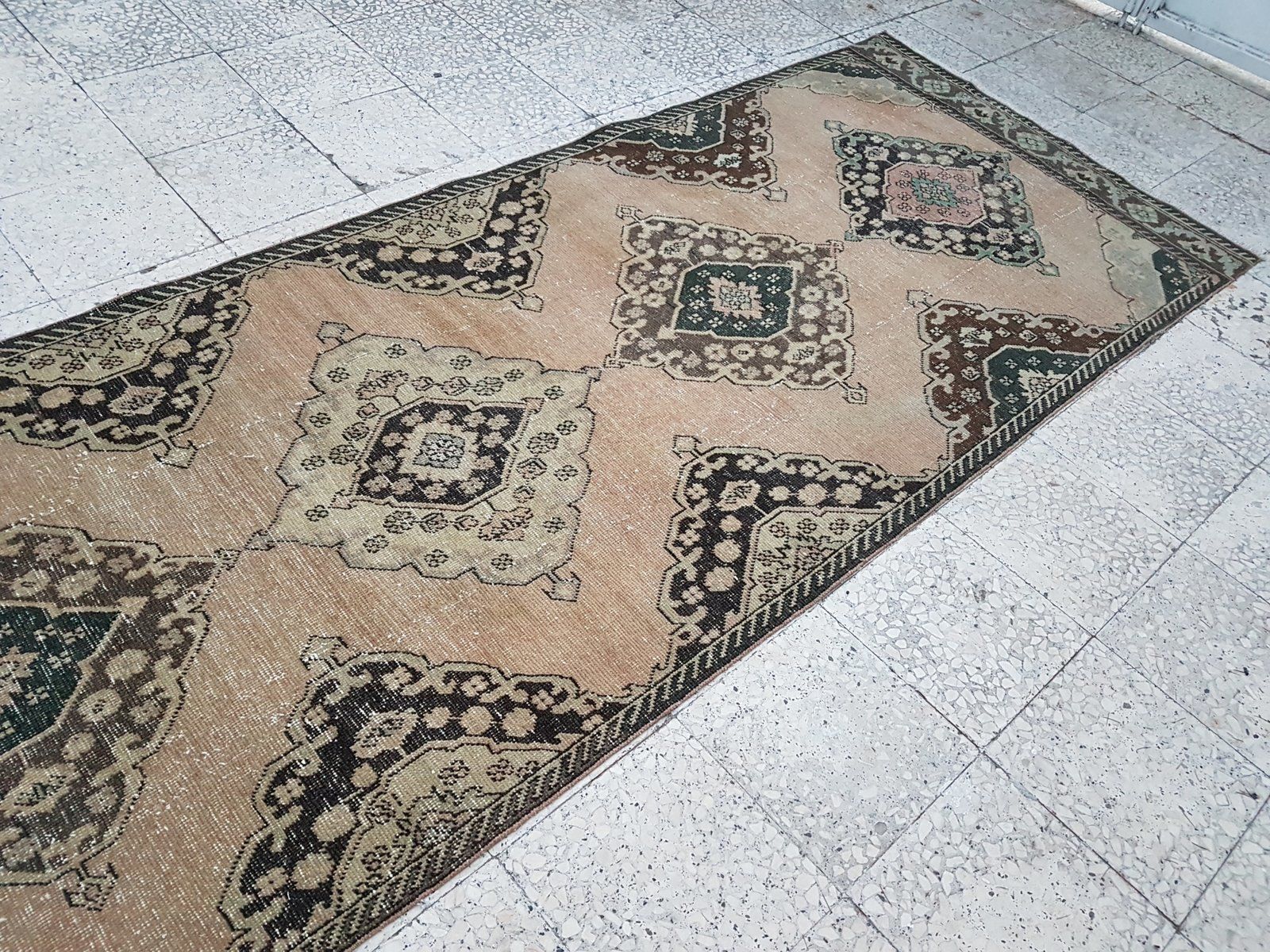 Vintage Turkish Oushak Runner Rug, 1970s photo for sale