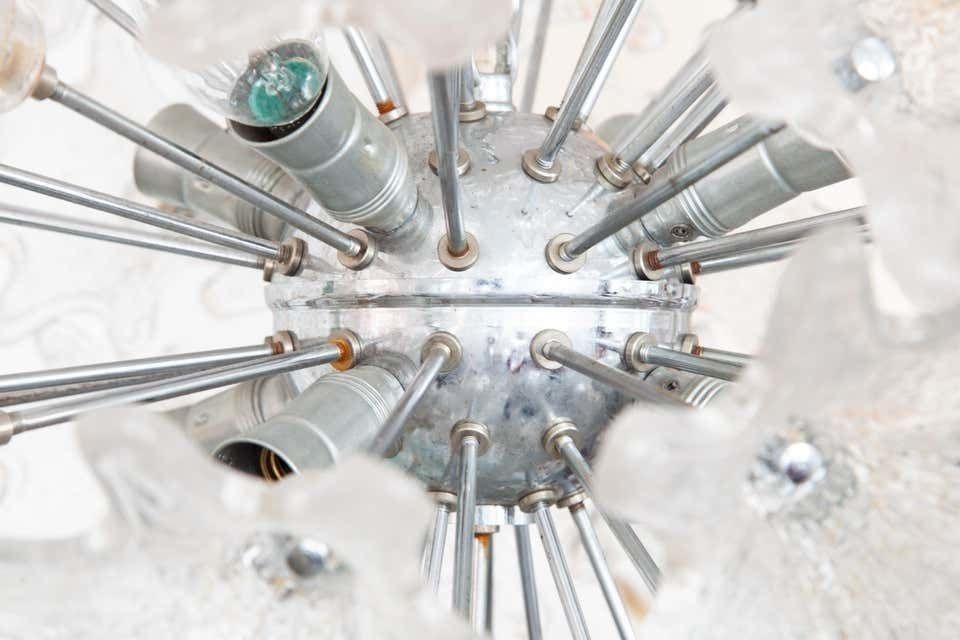 Sputnik Chrome And Glass Flowers Chandelier By Paolo Venini For Ve Art 1960s photo for sale