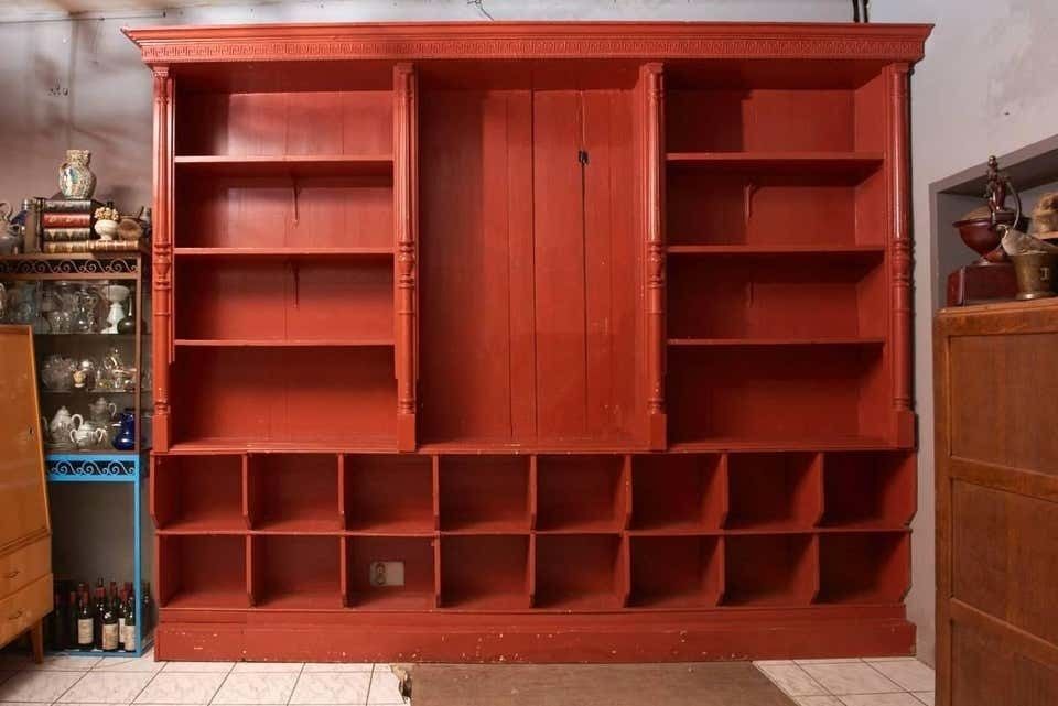 Solid Pine Wood Display Cabinet Sideboard, Mid 19th Century photo Furniture