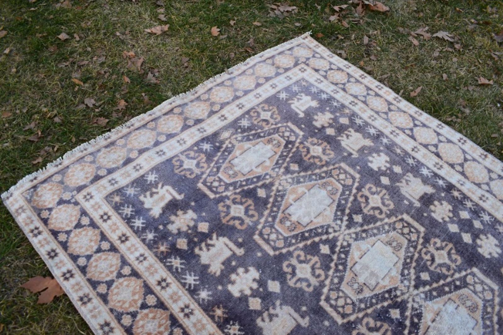 Turkish Oushak Area Rug 1970s photo Textiles