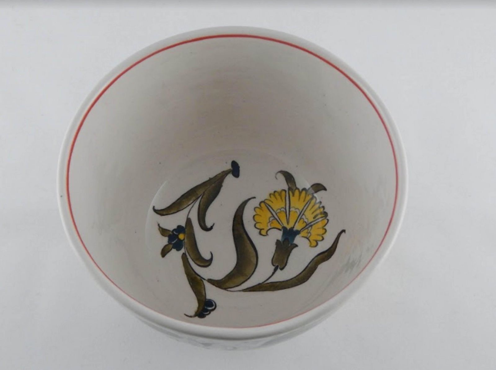Vintage Turkish Hand Painted Ceramic Fruit Bowl, 1970s photo for sale