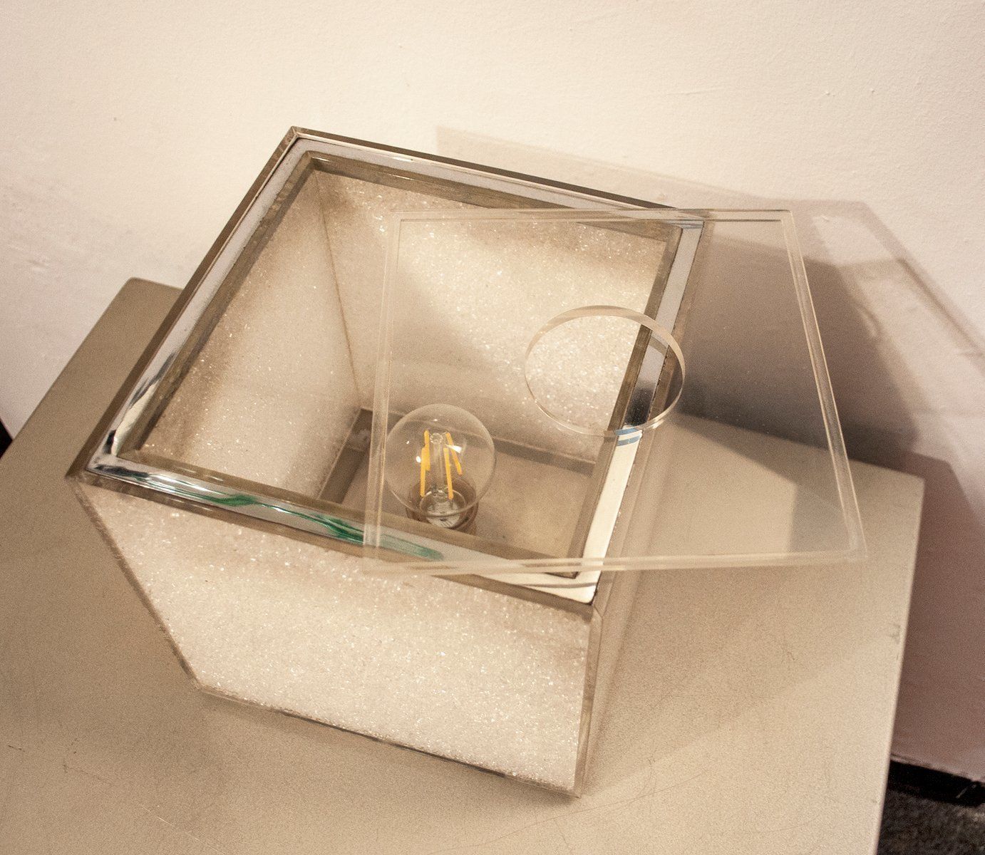 Italiaanse Plexiglazen Tafellamp Van Giorgetti E Sorgato Voor Studio Sg, Ca. Jaren 1970 photo 1053.52