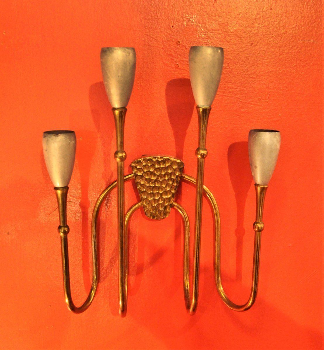 4 Armed Wall Lamps, 1950s, Set Of 2