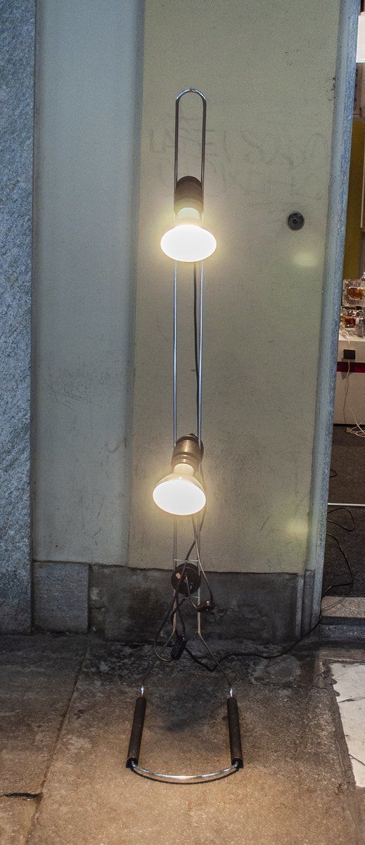 Vintage Italian Adjustable Double Light Floor Lamp, 1970s photo furniture
