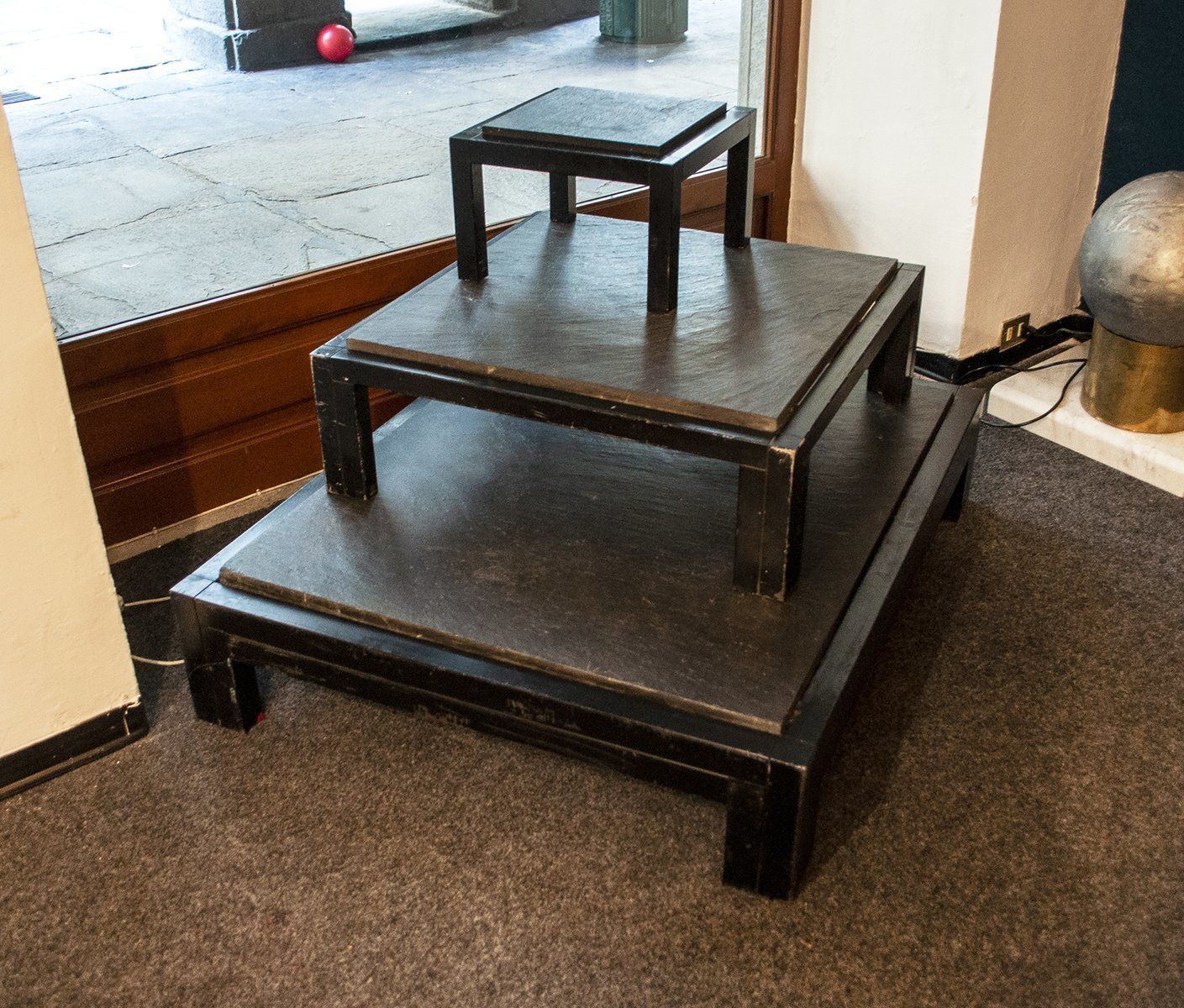 Italian Iron & Slate Coffee Tables From Urano Palma, 1970s, Set Of 3