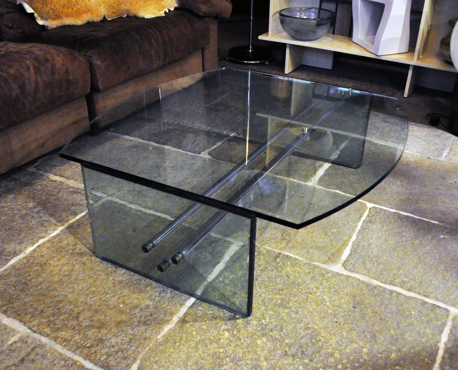 Vintage Italian Glass Burano 183 Coffee Table By Hiroyuki Toyoda For Simon Gavina, 1981 photo furniture