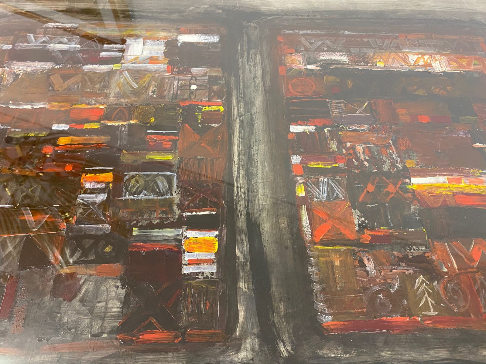 photo furniture Vintage 1970s Danish Mixed Media Painting