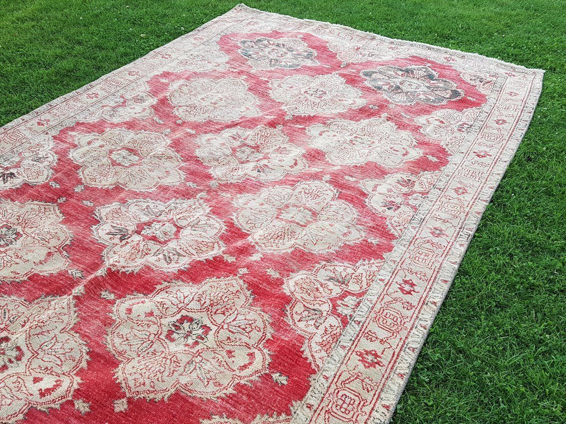 photo furniture Vintage Turkish Oushak Rug, 1970s