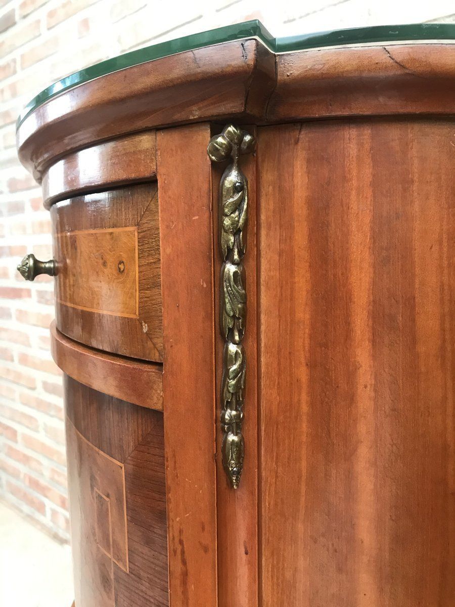 Louis XVI Style Metal And Mirror Marquetry Nightstands, 1920s, Set Of 2 photo 4100.0