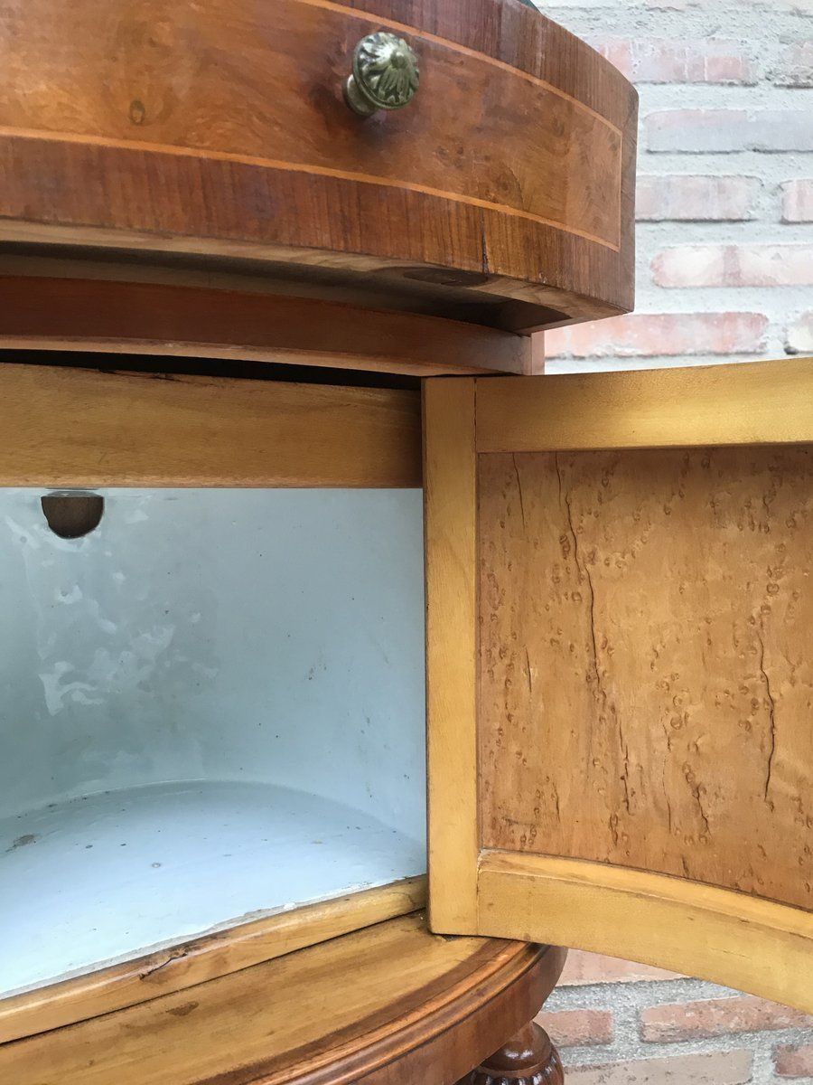 photo furniture Louis XVI Style Metal And Mirror Marquetry Nightstands, 1920s, Set Of 2
