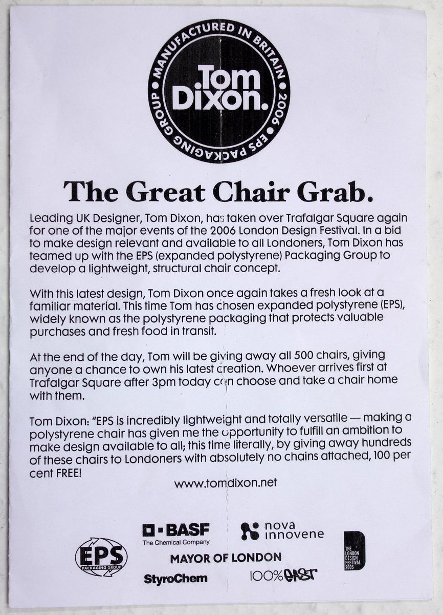 photo vintage Lounge Chair By Tom Dixon For Eps Packing Group, 2006