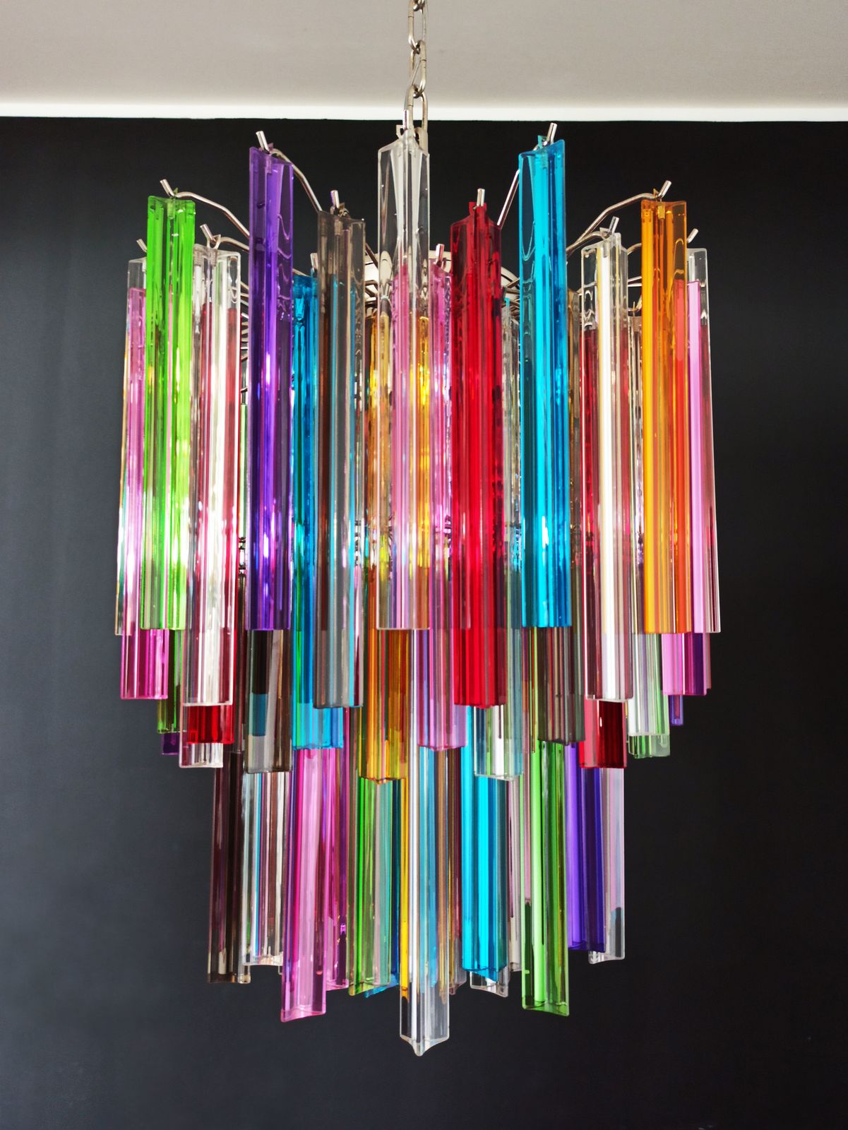 Murano Chandelier Multicolor Triedri – 107 Prism   Mariangela Model