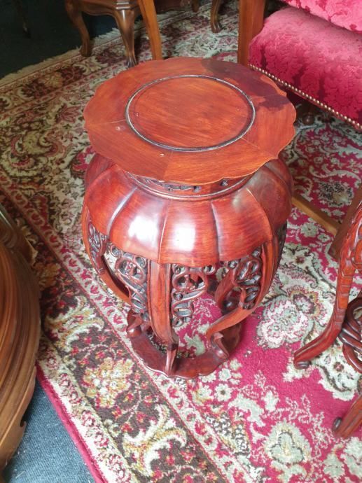 Two Carved Pillars / Stands photo vintage