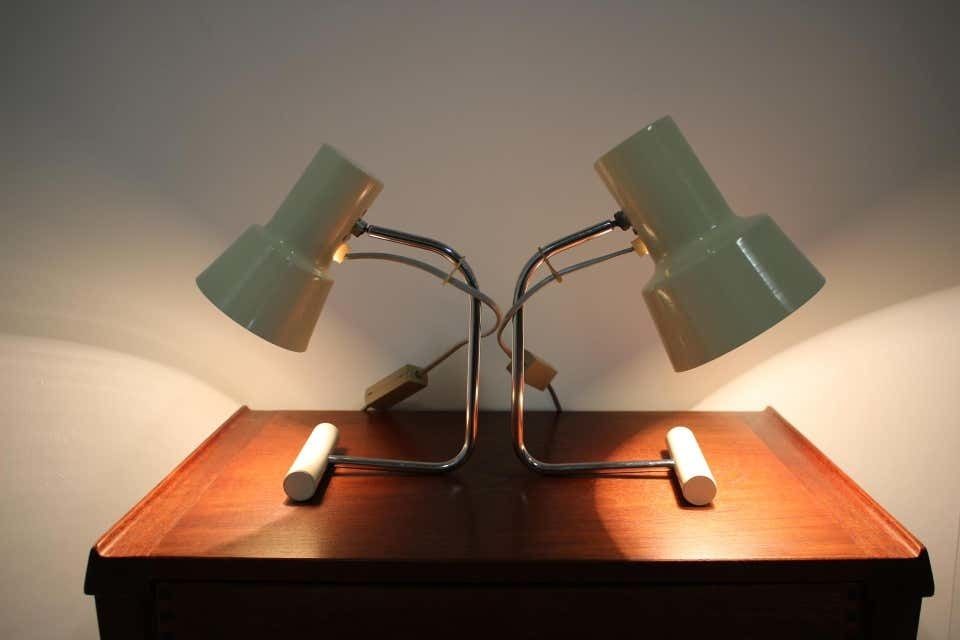 Set Of Two Beige Table Lamps Designed By Josef Hůrka For Napako 1970´S photo buy