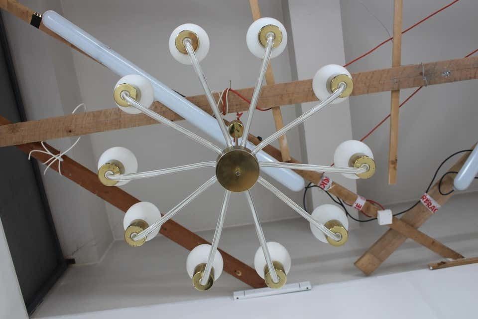 Mid Century Big Chandelier By Kamenický šenov,1960s photo vintage