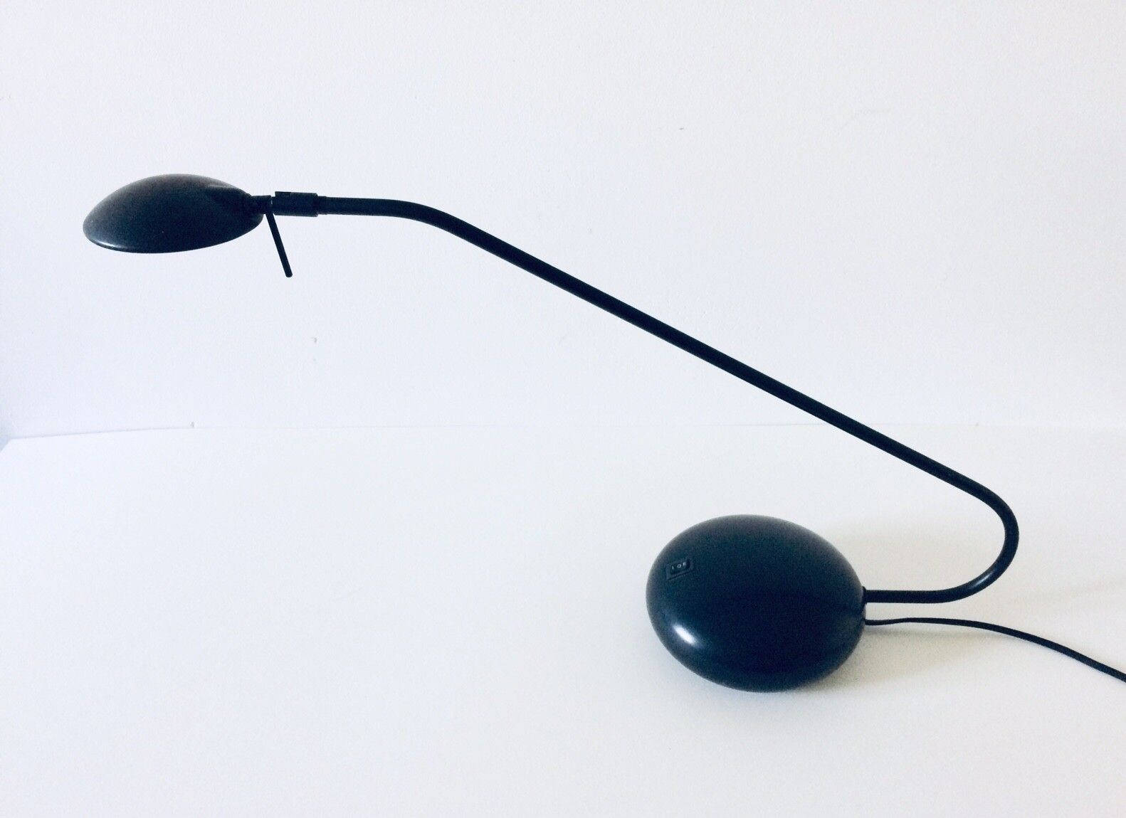Post Modern Design Sleek Black Metal Desk Lamp 1980s photo furniture