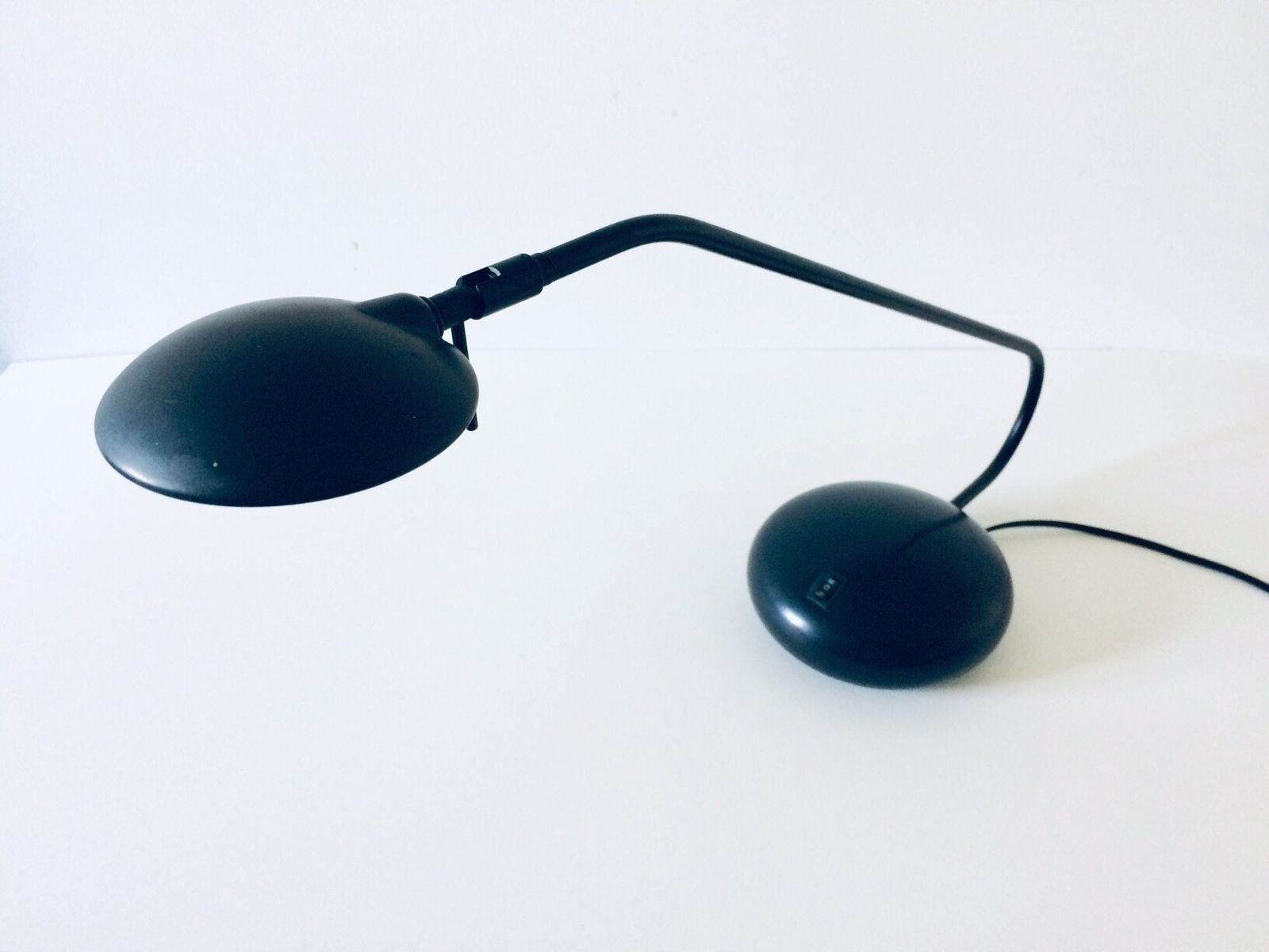 photo for sale Post Modern Design Sleek Black Metal Desk Lamp 1980s