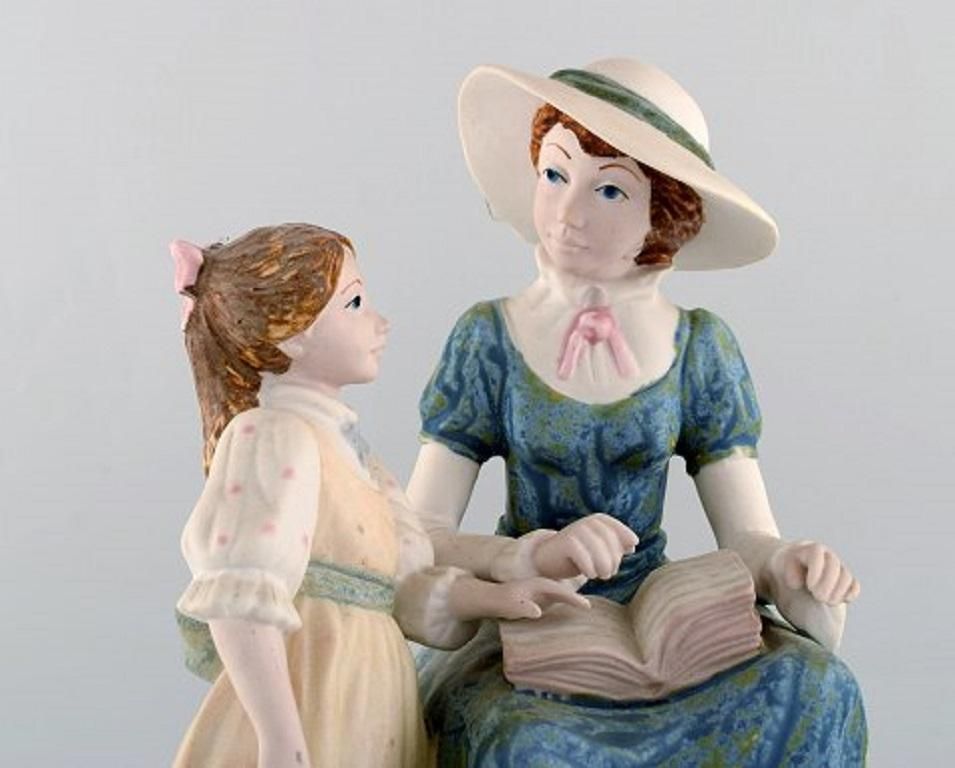 Pal, Spain, Large Sculpture In Glazed Ceramics, Mother With Daughter, 1980s photo furniture