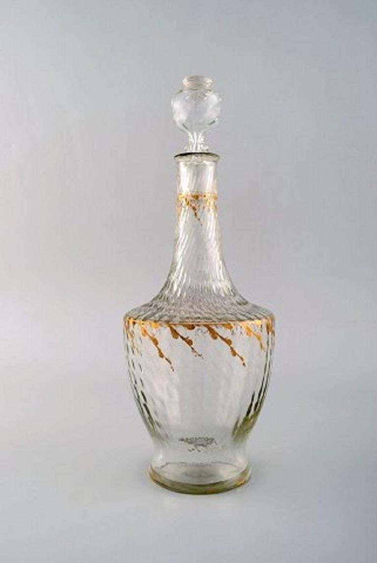 Emile Gallé, Six Early And Rare Wine Glasses And Carafe In Art Glass photo buy