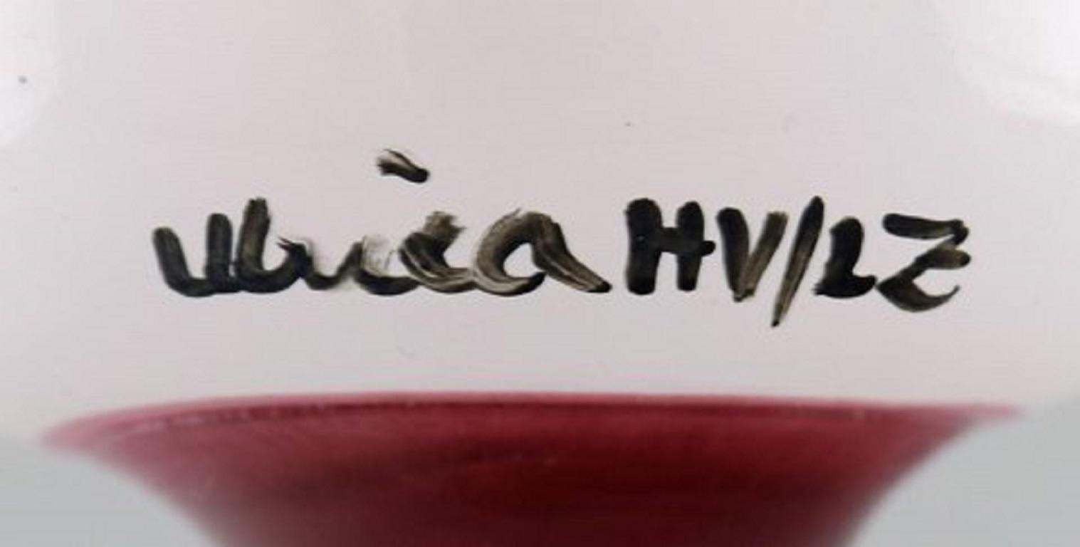 Ulrica Hydman Vallien For Kosta Boda, Hand Painted Wine Glass In Art Glass photo vinterior