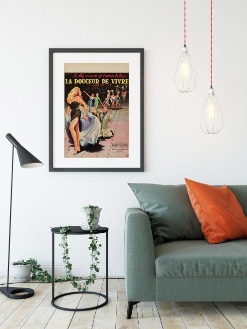 'La Dolce Vita' Original Vintage French Film Poster By Yves Thos, 1960 photo for sale