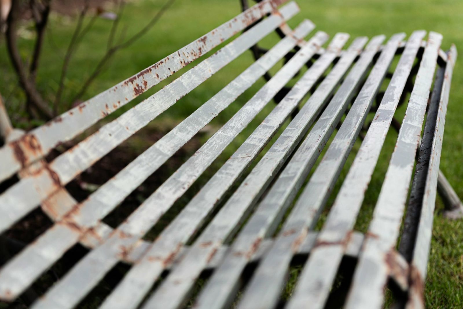 French Cast Iron Strapwork Garden Bench Circa 1940 photo for sale