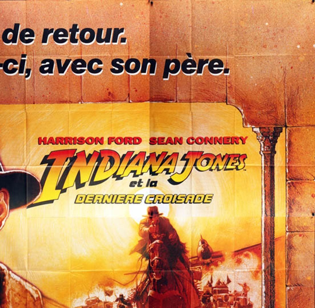 Indiana Jones And The Last Crusade 1989 French 8 Sheet Film Movie Poster, Struzan photo furniture
