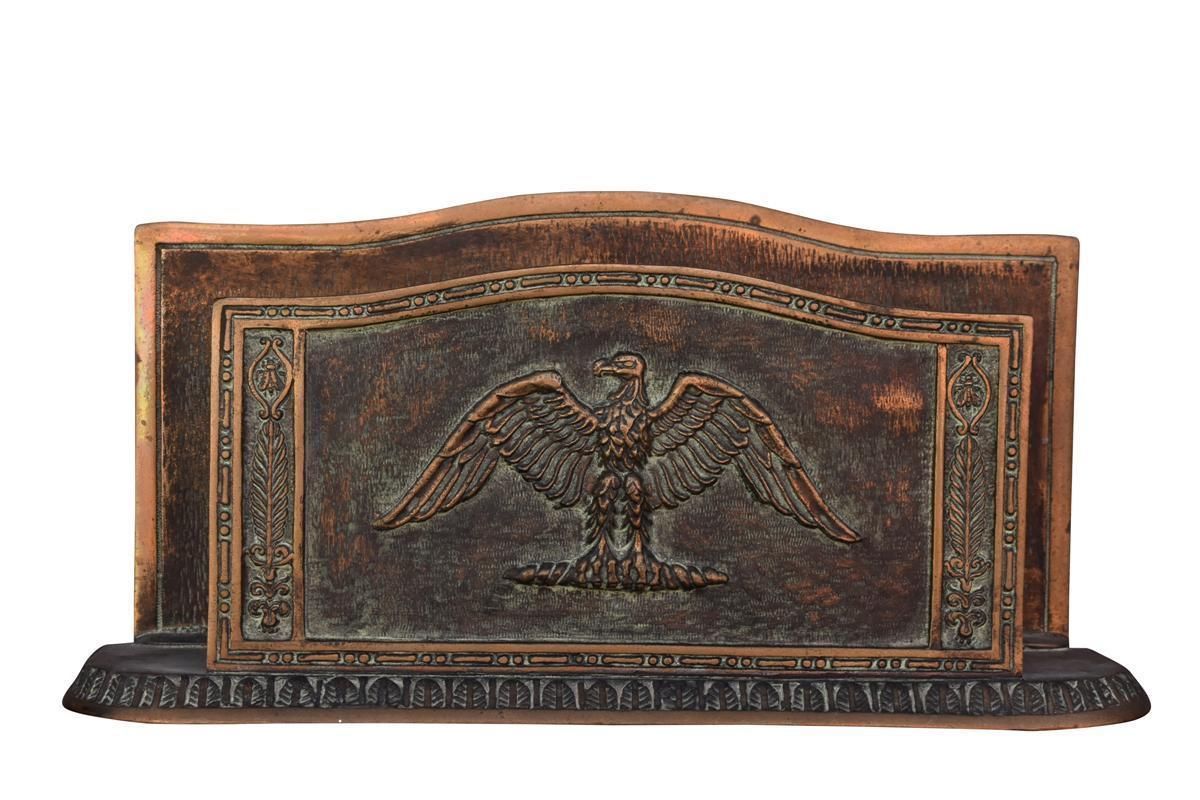 Empire Style Bronze Leverrier Desk Set With Palm Leaves Decor