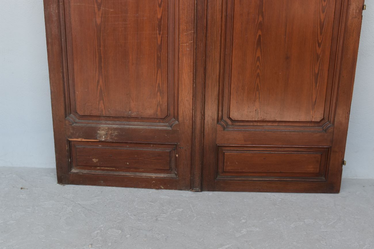 Double Old Communication Door In Pitchpin Period 1900 photo furniture