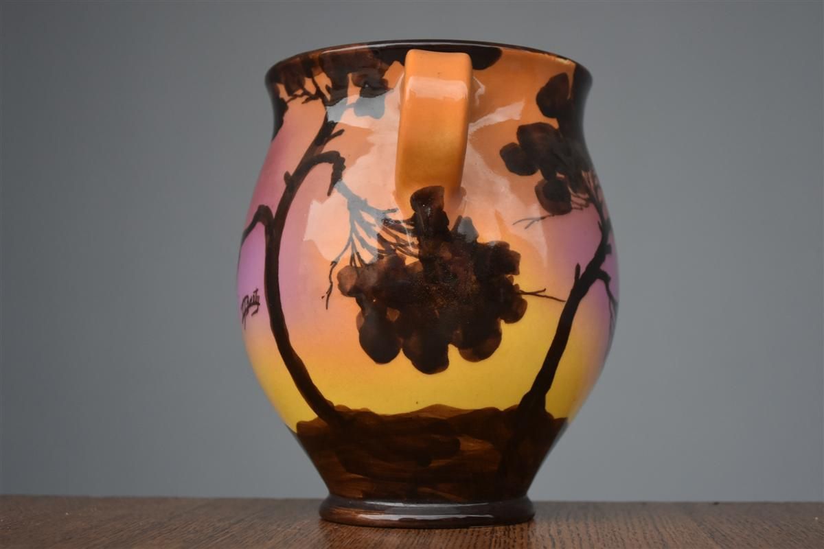 Provençal Earthenware Pot Saint Jean Du Desert Painted Signed C. Berty photo Home Decor