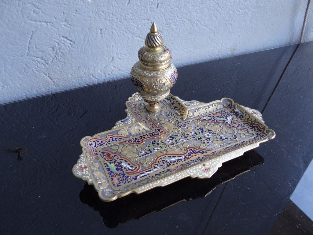 Inkwell In Bronze And Cloisonné Of Paris Napoleon III photo furniture