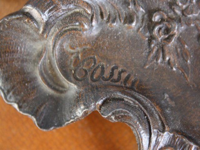 283.0 Rocaille Style Pewter Inkwell For Baby photo
