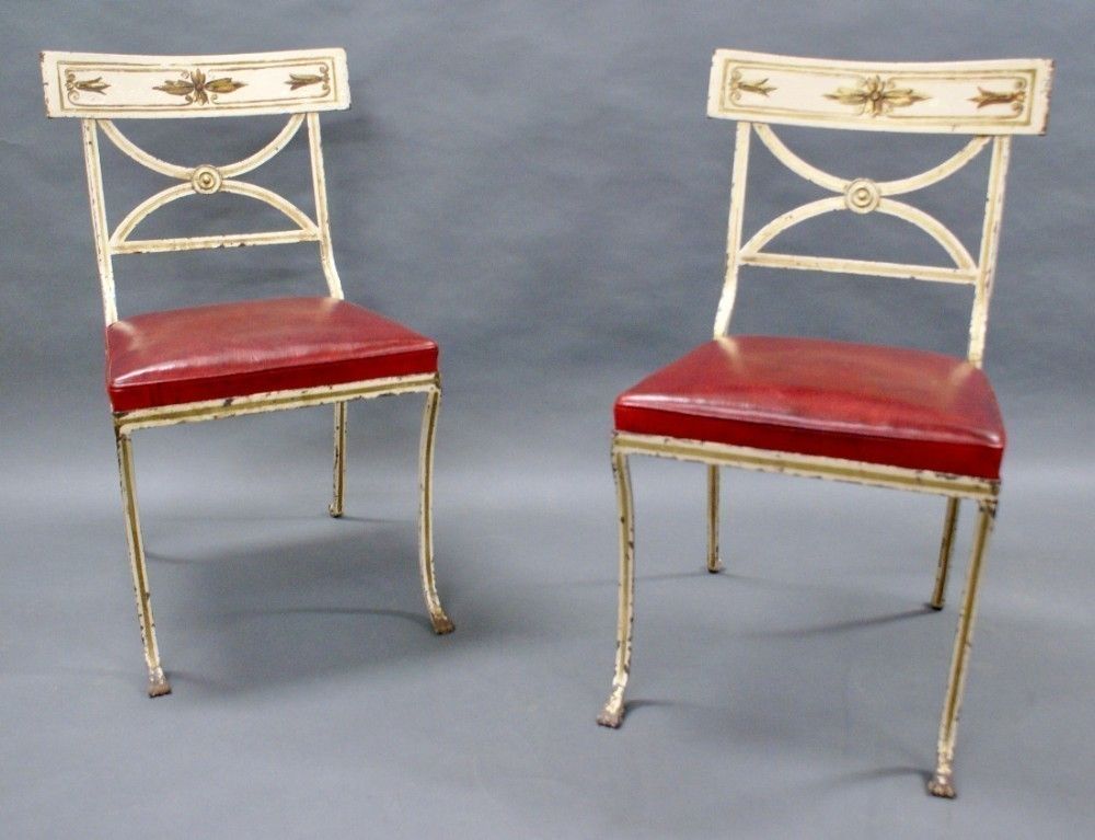 A Very Rare Pair Of 19th Century Wrought Iron Chairs photo for sale