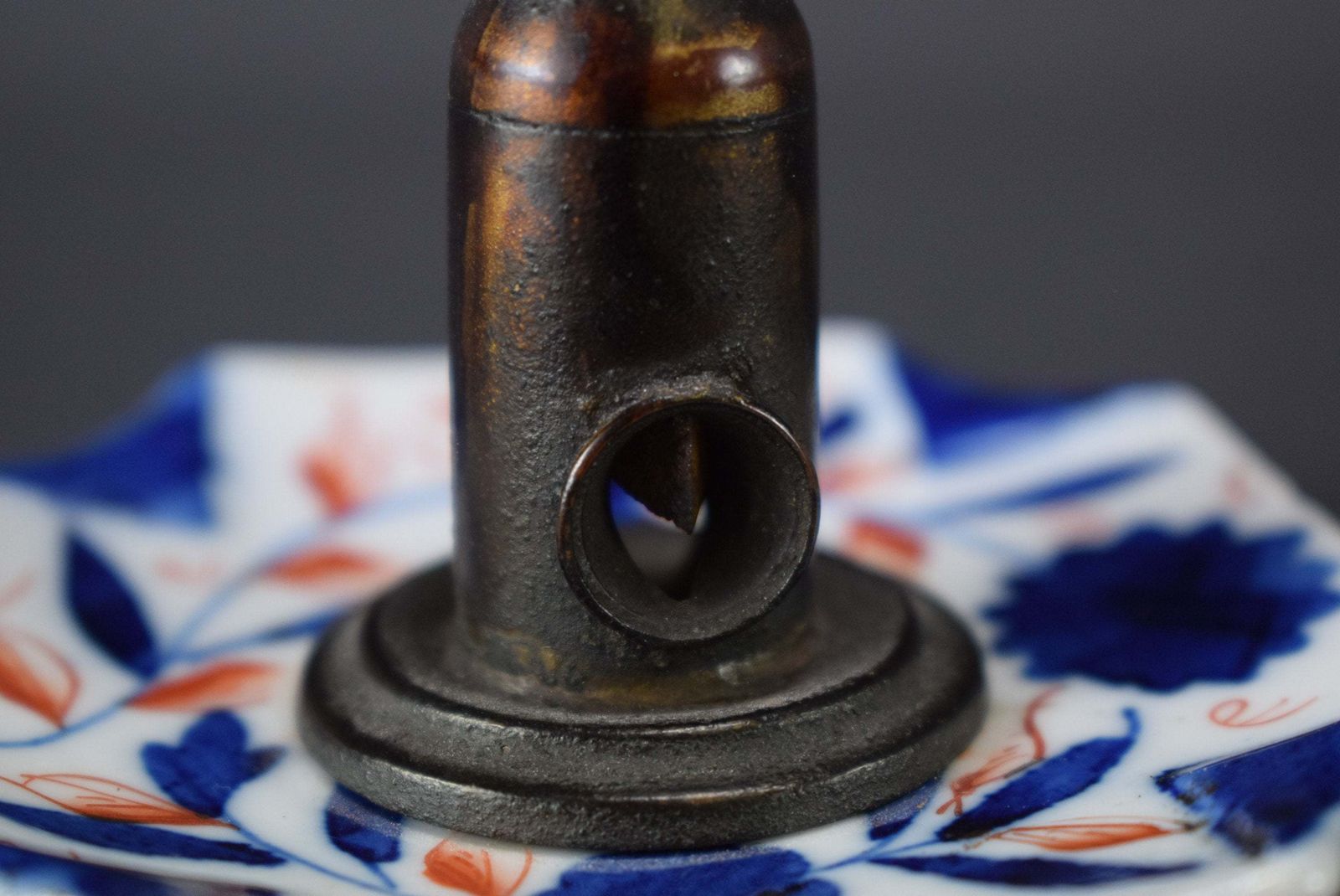 Rare French Antique Bayeux Porcelain Cigar Cutter Champagne Bottle photo for sale