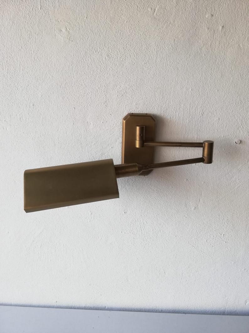 70s Full Brass   Metal 2 Adjustable Joint Wall Sconce By Form Leuchte photo Lighting