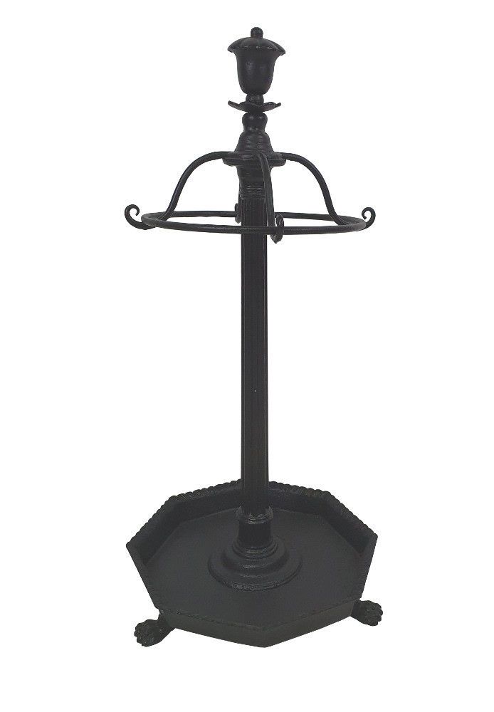 Rare 19th Century Iron Stick Umbrella Stand With Paw Foot