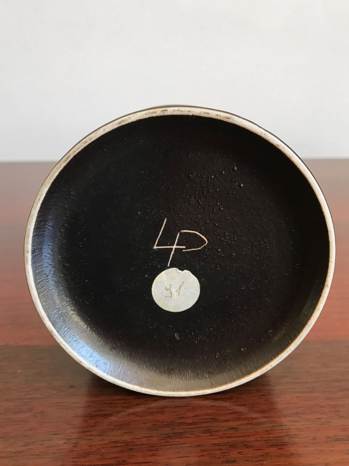 Franco Bucci Italian Black Ceramic Vase, 1970 photo Home Decor