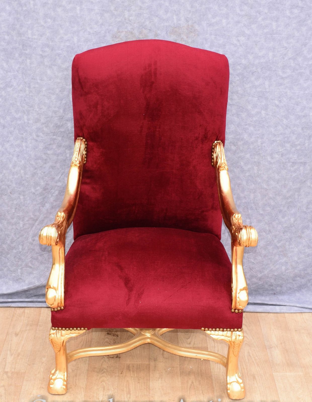 Gilt French Arm Chairs   Empire Chair Fautueils Seat photo for sale