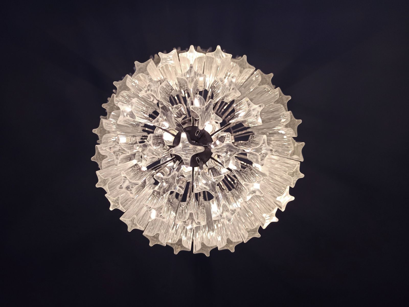 Murano Glass Chandelier    112 Trasparent Quadriedri photo for sale