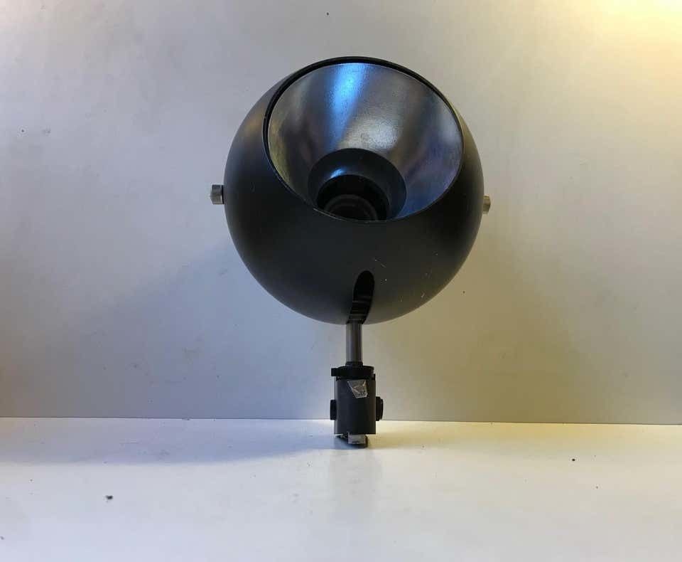 Louis Poulsen Black Space Age Ball Wall Sconce, Denmark 1970s photo furniture