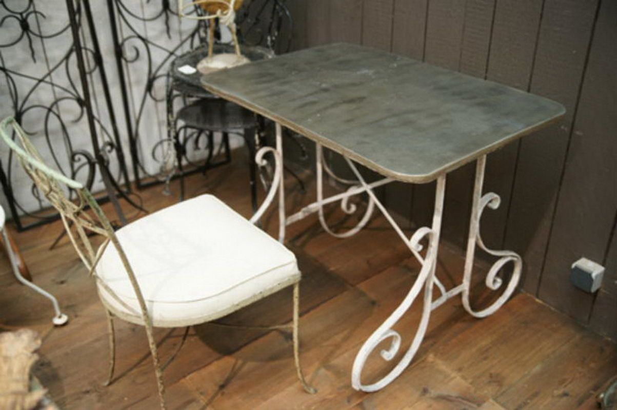 Unusual Garden Table With Zinc Top photo furniture