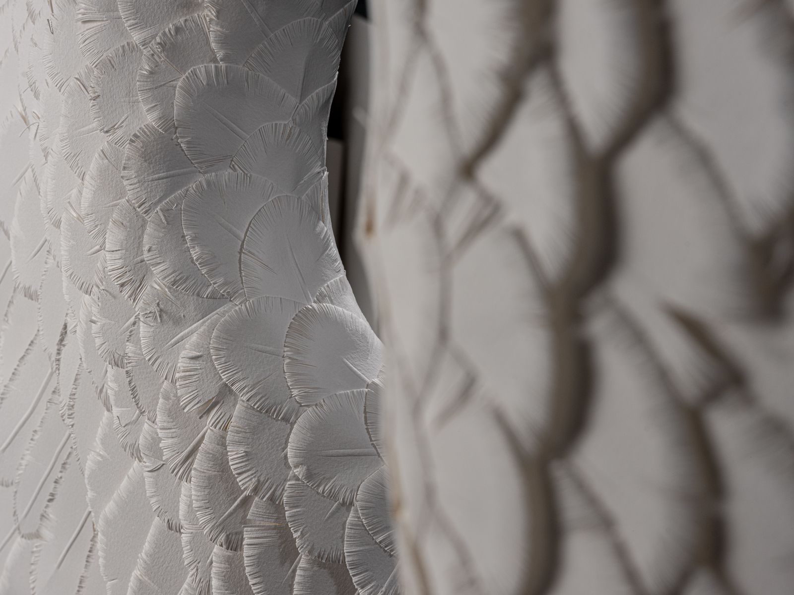 The Angel Wings. Stunning & Unique Pair Of Handmade Paper Feather Wall Art Sculptures. photo vintage