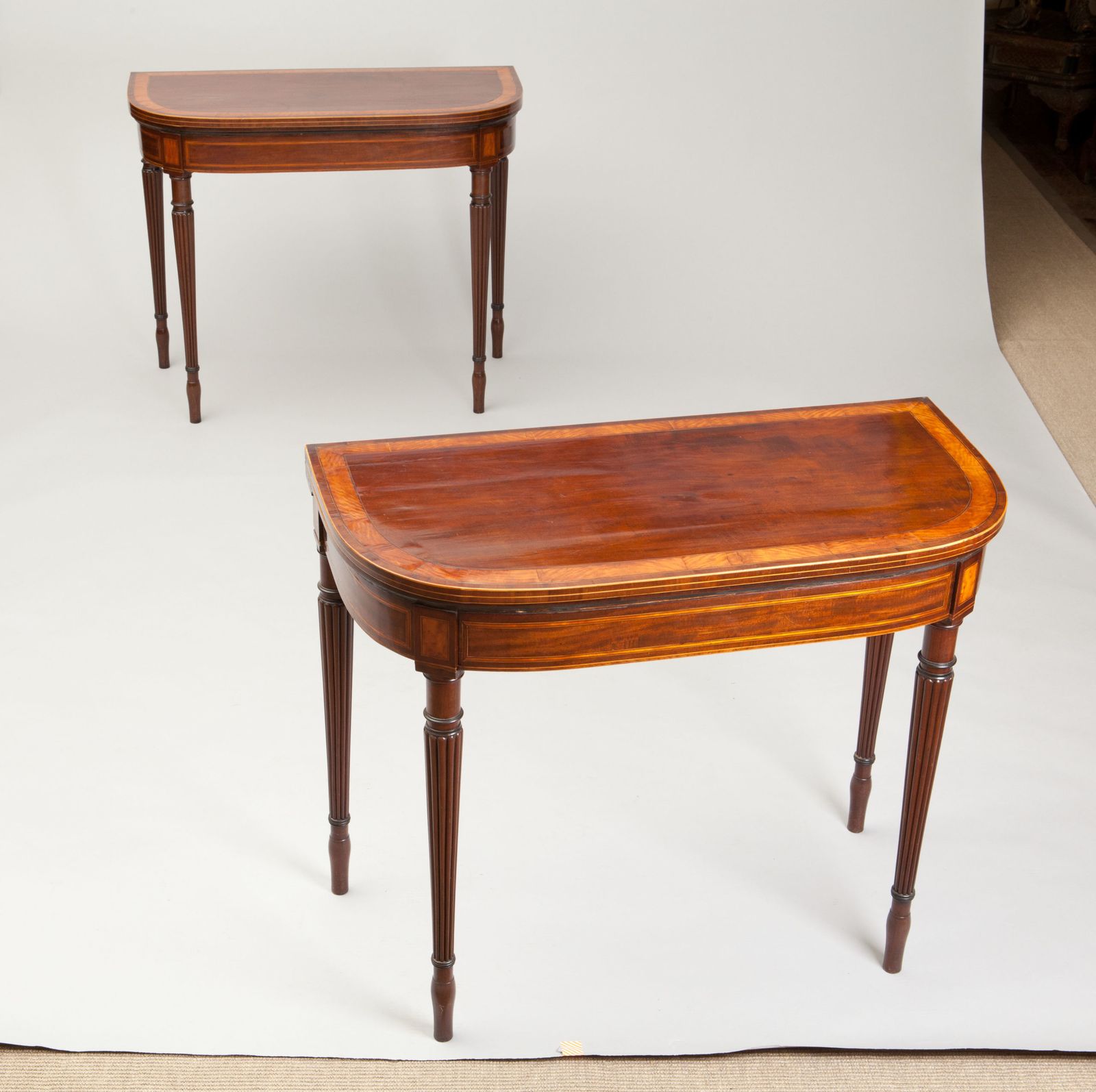 Pair Of George III Hepplewhite Mahogany Card Tables Attributed To Gillows photo for sale