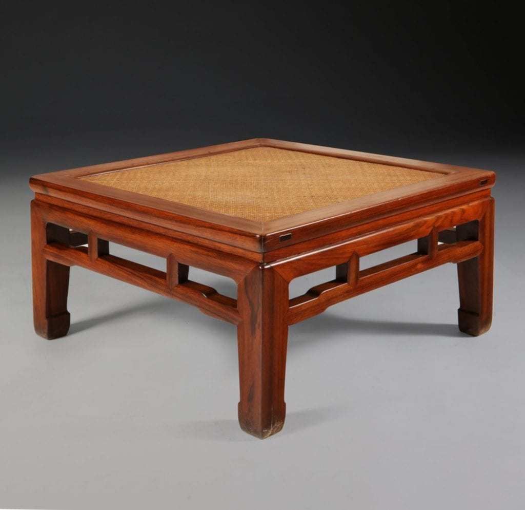 A Very Rare Huanghuali Square Meditation Stool, Chandeng 18th Century