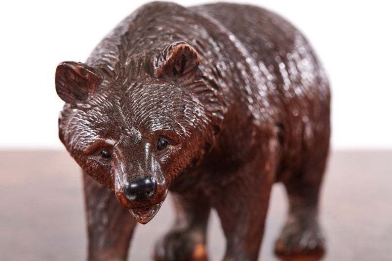 Quality Set Of 3 Antique Carved Black Forest Bears C.1860 photo 1385.0