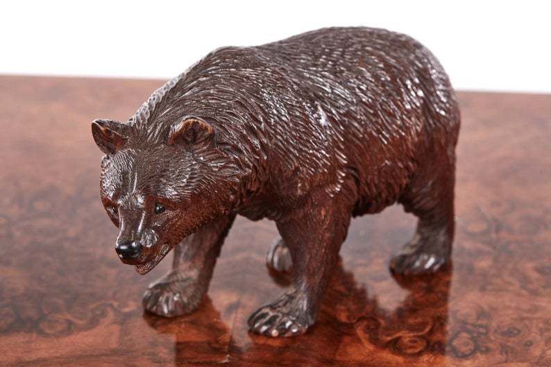 Quality Set Of 3 Antique Carved Black Forest Bears C.1860 photo buy