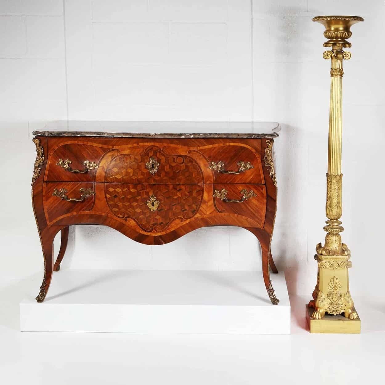 Dutch Rococo Bombe Commode – Parquetry – Mid 18th Century photo 20000.0