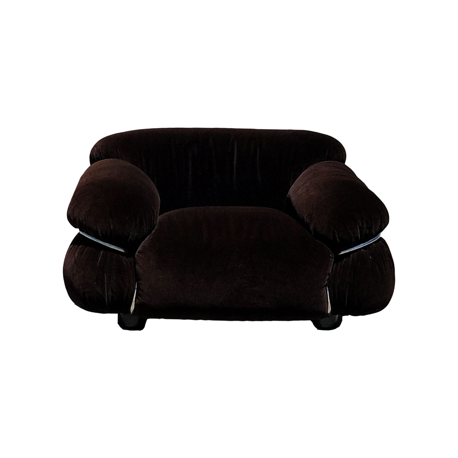 photo vinterior Pair Of Sesann Space Age Alpaca Velvet Lounge Chairs By Gianfranco Frattini For Cassina, 1972