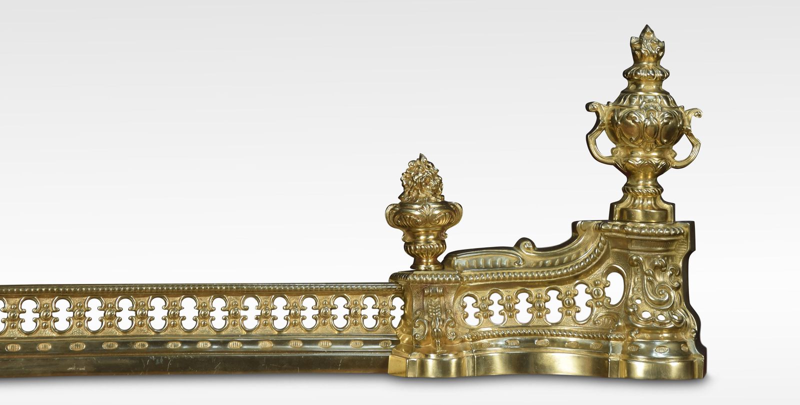 19th Century Adjustable French Gilt Brass Fender photo 1380.0